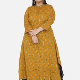 Fabnest Curve Women Yellow Floral Printed Kurta-picture-40