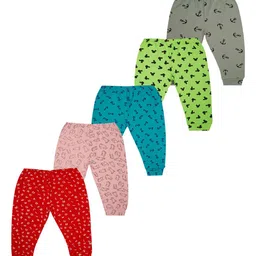 Kiddeo Boys Pack of 5 Multicolored Printed Lounge Pants-picture-35