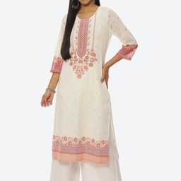 Rangriti Women Plus Size Ethnic Motifs Printed Cotton Kurta-picture-43