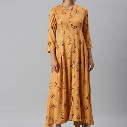 SHOWOFF Women Orange Floral Printed Floral Kurta-image-72