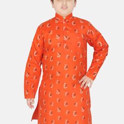 SG YUVRAJ Boys Quirky Printed Mandarin Collar Pure Cotton Kurta-picture-21