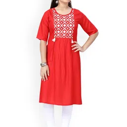 Sangria Girls Embroidered Cotton Kurta-image-82