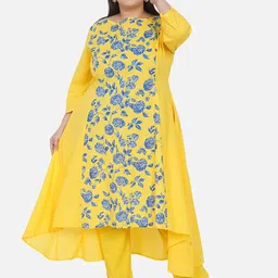 Fabnest Curve Women Yellow Floral Printed Anarkali Kurta-picture-23