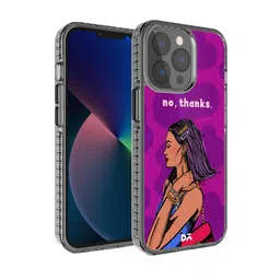 DailyObjects Purple & Brown No thanks Printed iPhone 13 Pro Max Phone Case image 1