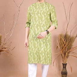 SHIWAM ETHNIX Floral Printed Regular Straight Kurta with Pyjamas image 1