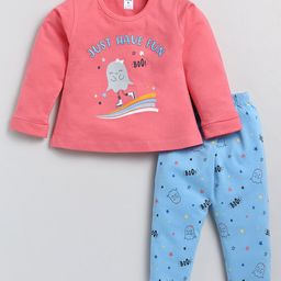 Nottie Planet Girls Graphic Printed Round Neck Long Sleeve Pure Cotton Clothing Set-picture-32