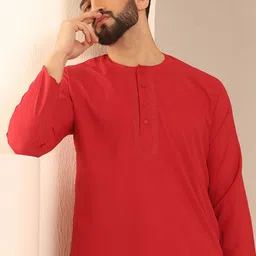 Armaan Ethnic Mandarin Collar Regular Thread Work Kurta with Pyjamas image 1