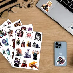 animes on trend 3 inch Demon Slayer Anime Vinyl Stickers For Laptops, Doors, Wall, Mobile, Glasses, Etc Self Adhesive Sticker image 3