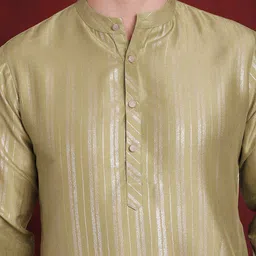Anouk Striped Regular Cotton Kurta With Pyjamas image 2