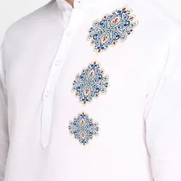 DEVOILER Ethnic Motifs Printed Band Collar Long Sleeve Regular Kurta With Pyjama image 2