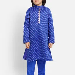 PICCOLO Boys Blue Printed Kurta with Pyjamas image 4