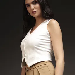 trend arrest Solid Women Waistcoat image 3