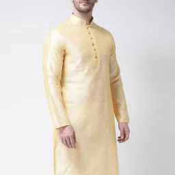 SG LEMAN Men Mustard Yellow Kurta image 4