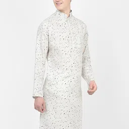 SG LEMAN Geometric Printed Mandarin Collar Cotton Kurta image 5