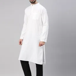 WHITE HEART Men White Kurta image 2