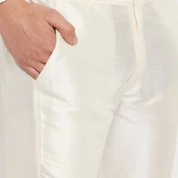 VASTRAMAY Mandarin Collar Kurta with Pyjamas With Woven Design Nehru Jacket image 3