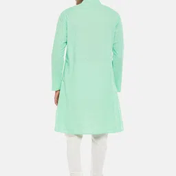 indus route by Pantaloons Men Green Chikankari Kurta image 4