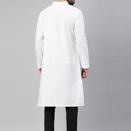 WHITE HEART Men White Kurta image 5