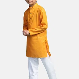 TAHVO Boys Mandarin Collar Regular Kurta With Pyjamas image 5