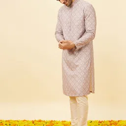 Manyavar Ethnic Motifs Printed Kurta With Pyjamas image 4