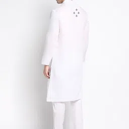 DEVOILER Ethnic Motifs Printed Mandarin Collar Straight Kurta With Pyjamas image 4