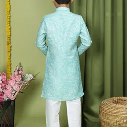 TABARD Boys Geometric Printed Regular Pure Cotton Kurta with Pyjamas image 3