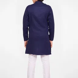 Jeetethnics Boys Navy Blue Kurta with Pyjamas image 4
