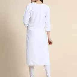 Color Trends Women White Thread Work Kurta image 5