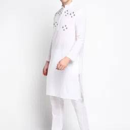 DEVOILER Ethnic Motifs Printed Mandarin Collar Straight Kurta With Pyjamas image 5