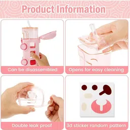 mhax Summer High-Value Double-Water Bottle with Straw for Children Gym 500 ml Water Bottle image 3