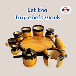 wetoytoy Wooden Eco Friendly Kitchen Cooking Set | Cooking Toys for Kids Play (Green) image 3