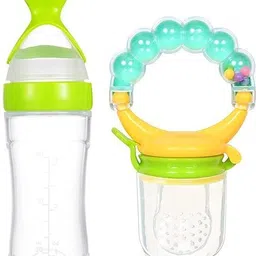 vadhavan Pack of 2 Babies Silicone Spoon Food Feeder 90ml & Fruit Nibbler Pack of 2 Feeder-picture-22