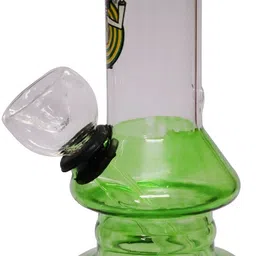 vyxoo 5 Inch Printed Transparent Green Bended Glass Water Pipe Beer Bong Funnel-picture-24