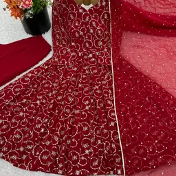 jaldeep fashion Embroidered Cotton Silk Stitched Anarkali Gown image 5