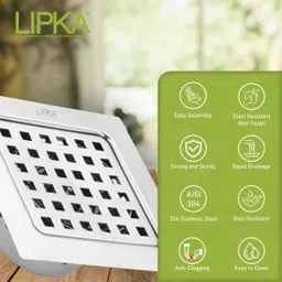 lipka Floor Stainless Steel Push Down Strainer image 4