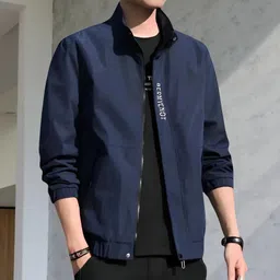 Men Solid Bomber Jacket-image-29