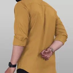 vtexx Men Regular Fit Solid Mandarin Collar Casual Shirt image 2