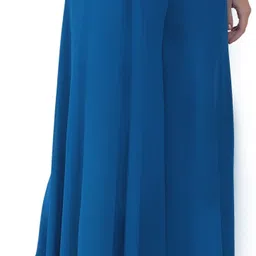 first arrival Women Flared Light Blue Georgette Trousers image 4