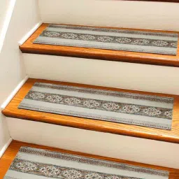 Brown Traditional Cotton 28x8 Inches Antiskid Stair Mats (Pack of 3)-image-20