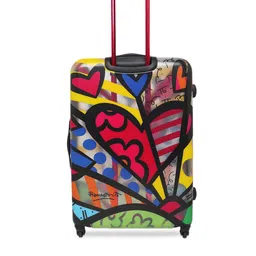 Heys Transparent & Red Printed Hard-Sided Large Trolley Suitcase image 2