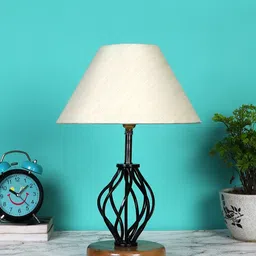 Devansh Off White Textured Table Lamps image 2