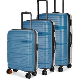 Nasher Miles Set Of 3 Textured Hard-Sided Trolley Suitcases image 1