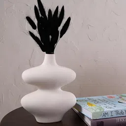 PUREZENTO Set of 2 White Solid Infinity Oreo Vases image 2