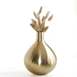 BEHOMA Gold Toned Cylindrical Metal Flower Vase image 2