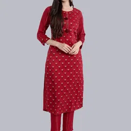 NH KAPDEWALA Ethnic Motifs Printed Pure Cotton Kurta With Trousers-picture-31
