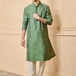 Tasva Floral Printed Mandarin Collar Straight Straight Kurta With Churidar image 1