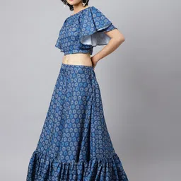 Khushal K Printed Ikat Ready to Wear Lehenga & Blouse With Dupatta image 2