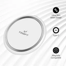 TEMPT Powerpad Wireless Charger with Smart Ic Protection Against Damage Type C Cable Charging Pad image 2
