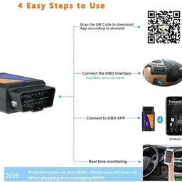 xsentuals ELM327 Bluetooth OBD-II scanner version V1.5 better than 2.1 OBD Interface image 4