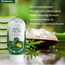 Globus Remedies Set of 5 Purifying Aloe Vera Neem Tulsi Face Wash - 100 ml Each image 2